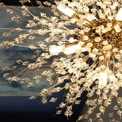 Modern Sky Star Crystal Pendant, LED Dandelion Chandelier, Art Lighting for Living Room and Restaurant