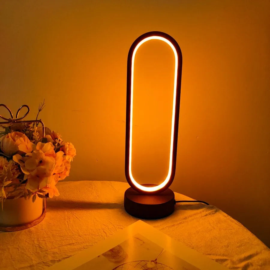 Ring-Shaped LED Night Light, Adjustable Brightness for Bedroom and Living Room, 3-Color Bedside Lamp